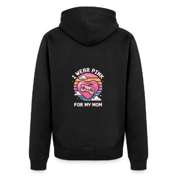 Gamer I Wear pink for my mom - Unisex Premium Bio Zip Hoodie - Schwarz - Hinten - Nico (187cm)
