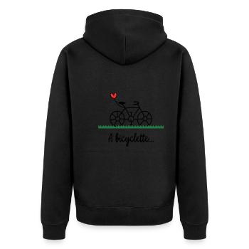 VÉLO. CYCLISME. GO GREEN. ECOLOGIE.ENVIRONNEMENT. - Veste à capuche bio Premium Unisexe - noir - Dos - Nico (187cm)
