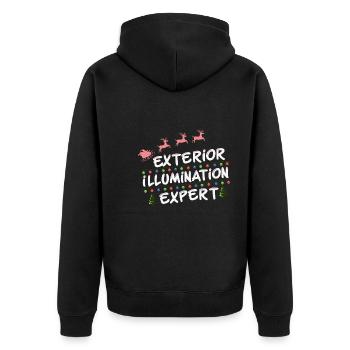 Exterior Ilumination Expert, Funny Christmas In - Unisex Premium Organic Zip Hoodie - black - Back - Nico (187cm)