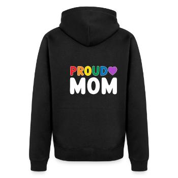 Stolze Mutter LGBT - Unisex Premium Bio Zip Hoodie - Schwarz - Hinten - Nico (187cm)