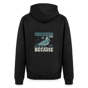 Chasseur de bécasse cadeau cool chasse chasser - Veste à capuche bio Premium Unisexe - noir - Dos - Nico (187cm)