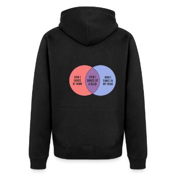 Diagramme de Venn Dancing Funny pour les danseurs - Veste à capuche bio Premium Unisexe - noir - Dos - Nico (187cm)