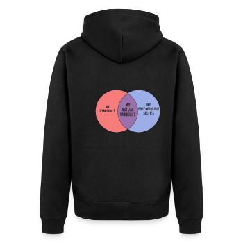 Danse drôle diagramme de Venn Gymnase d’entraînement - Veste à capuche bio Premium Unisexe - noir - Dos - Nico (187cm)