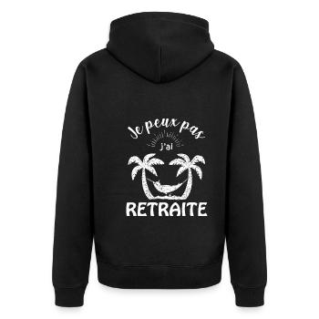 je ne peux pas j'ai retraite retraité retraitée - Veste à capuche bio Premium Unisexe - noir - Dos - Nico (187cm)