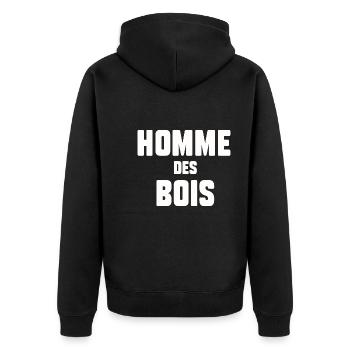 Homme des bois - Veste à capuche bio Premium Unisexe - noir - Dos - Nico (187cm)