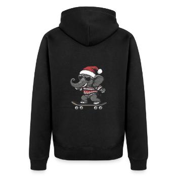 Mammouth Noël Drôle - Veste à capuche bio Premium Unisexe - noir - Dos - Nico (187cm)