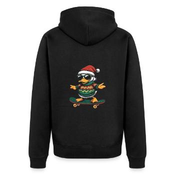 Canard Noël Drôle - Veste à capuche bio Premium Unisexe - noir - Dos - Nico (187cm)