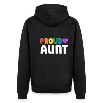 Proud Aunt LGBT - Unisex Premium Organic Zip Hoodie - black - Back - Nico (187cm)