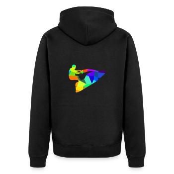 Jet ski Speed Boat arc-en-ciel Polygon Ships - Veste à capuche bio Premium Unisexe - noir - Dos - Nico (187cm)