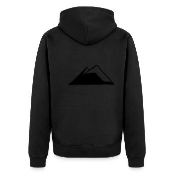 Berge Berg Gebirge Mountain 01 Zeichenfläche 1 - Unisex Premium Bio Zip Hoodie - Schwarz - Hinten - Nico (187cm)