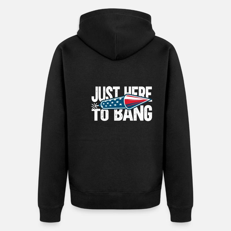 Juste ici pour frapper - Veste à capuche bio Premium Unisexe - noir