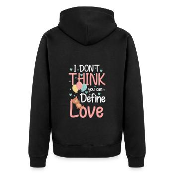 Teddybär Kindheit Schwanger - Unisex Premium Bio Zip Hoodie - Schwarz - Hinten - Nico (187cm)