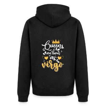 Jungfrau Astrologie Erde September - Unisex Premium Bio Zip Hoodie - Schwarz - Hinten - Nico (187cm)