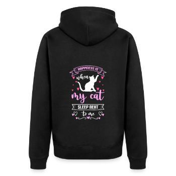 Happy Motivation Holiday Life Energy - Unisex Premium Organic Zip Hoodie - black - Back - Nico (187cm)