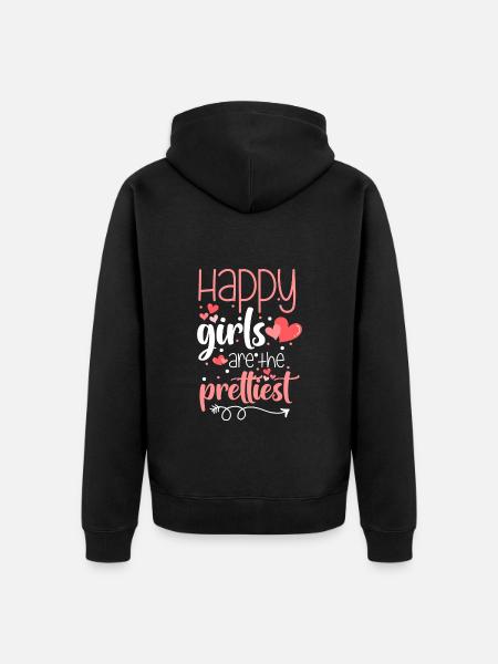 Happiness Joy Money Optimism - Unisex Premium Organic Zip Hoodie - black