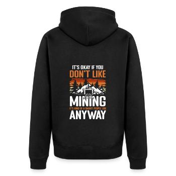 Coal Shovel Miner Treasures - Unisex Premium Organic Zip Hoodie - black - Back - Nico (187cm)