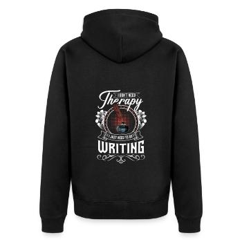 Writers Writing Library Reading - Unisex Premium Organic Zip Hoodie - black - Back - Nico (187cm)