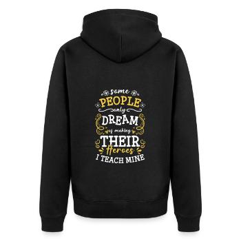 Alltagsheld Retten Helfen - Unisex Premium Bio Zip Hoodie - Schwarz - Hinten - Nico (187cm)