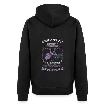 Tierkreiszeichen Geburtstag Mond - Unisex Premium Bio Zip Hoodie - Schwarz - Hinten - Nico (187cm)