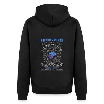 Tierkreiszeichen Horoskop Sonne - Unisex Premium Bio Zip Hoodie - Schwarz - Hinten - Nico (187cm)