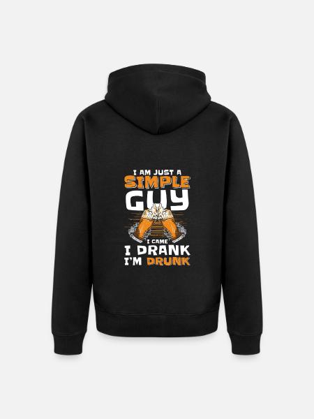 Alcoholics drink drunk liquor - Unisex Premium Organic Zip Hoodie - black