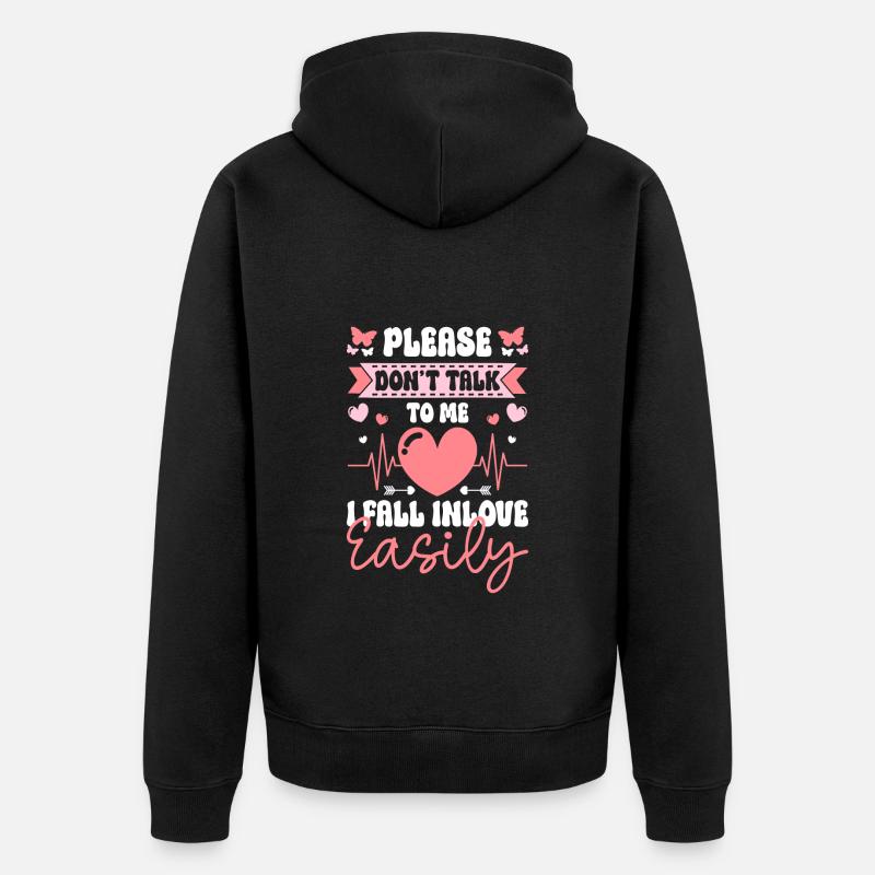 Cher ami Romance Grand Amour - Veste à capuche bio Premium Unisexe - noir
