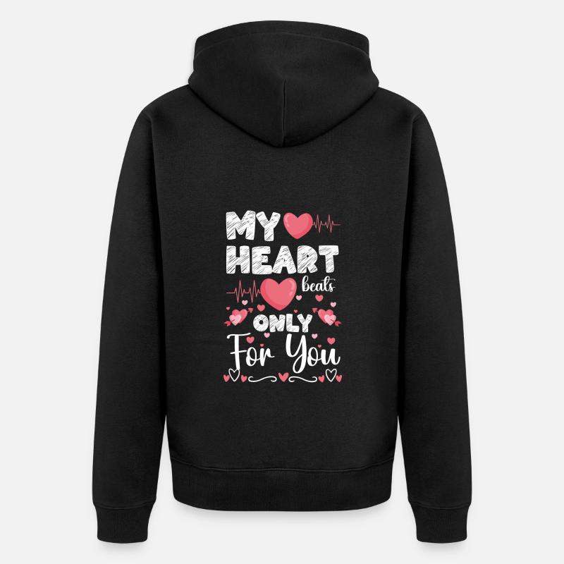 Partenaire de cœur romantique - Veste à capuche bio Premium Unisexe - noir