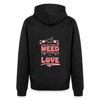 Valentinstag Freund Ehefrau Partner - Unisex Premium Bio Zip Hoodie - Schwarz - Hinten - Nico (187cm)