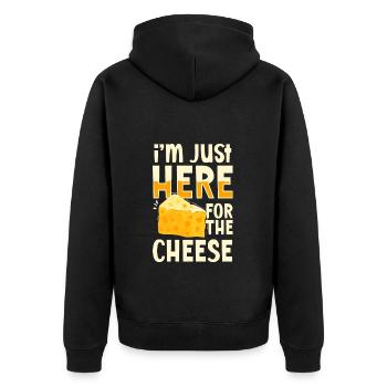 Cheese Lover Cheddar Gouda Cheesecake - Unisex Premium Organic Zip Hoodie - black - Back - Nico (187cm)