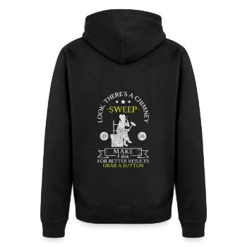 Kaminfeger Dach Beruf Schornstein - Unisex Premium Bio Zip Hoodie - Schwarz - Hinten - Nico (187cm)