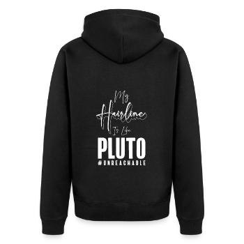 Bald Head Hairless - Unisex Premium Organic Zip Hoodie - black - Back - Nico (187cm)