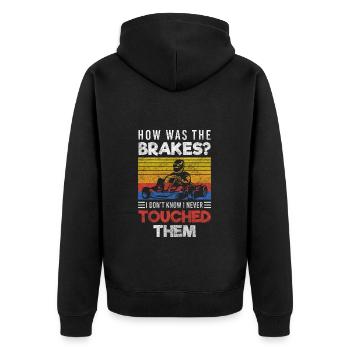 Go-kart kart track race - Unisex Premium Organic Zip Hoodie - black - Back - Nico (187cm)
