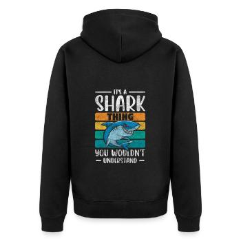 Roi de la peur des animaux de requin - Veste à capuche bio Premium Unisexe - noir - Dos - Nico (187cm)