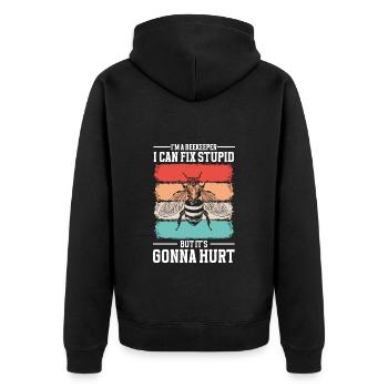 Beekeepers Environmental Protection Insects Honey Bees - Unisex Premium Organic Zip Hoodie - black - Back - Nico (187cm)