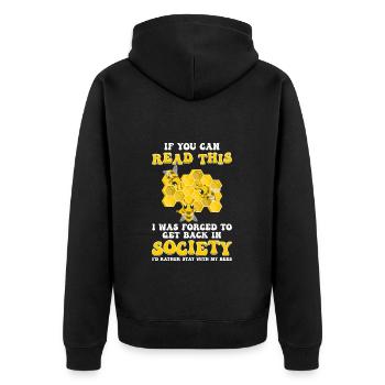 Beekeeper Bee Bumblebee - Unisex Premium Organic Zip Hoodie - black - Back - Nico (187cm)