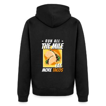 Taco Food Latino Burrito - Unisex Premium Organic Zip Hoodie - black - Back - Nico (187cm)
