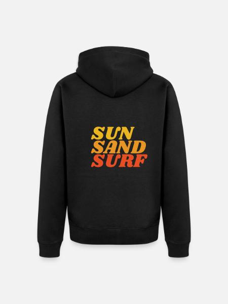 SUN SURF SAND - Unisex Premium Bio Zip Hoodie - Schwarz