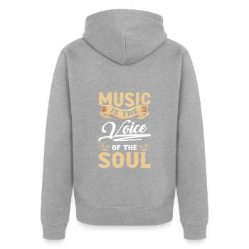 Straßenmusiker Instrument Stadtmusiker Entertainer - Unisex Premium Bio Zip Hoodie - Grau meliert - Hinten - Nico (187cm)