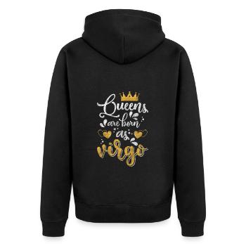 Virgo August Element Sign - Unisex Premium Organic Zip Hoodie - black - Back - Nico (187cm)