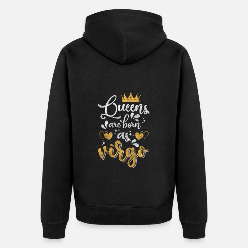 Jungfrau August Element Zeichen - Unisex Premium Bio Zip Hoodie - Schwarz