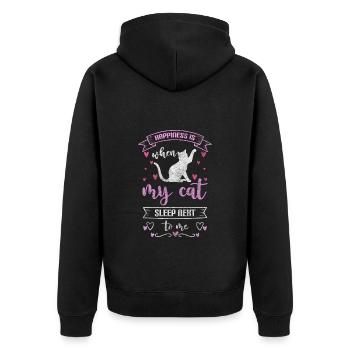 Motivation Positives Denken Liebe - Unisex Premium Bio Zip Hoodie - Schwarz - Hinten - Nico (187cm)