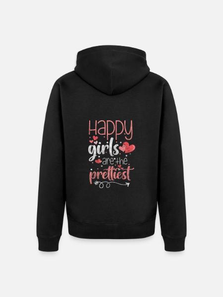 Happiness Optimism Lucky Charm - Unisex Premium Organic Zip Hoodie - black