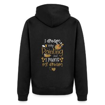 Maler Malen Farbe Handwerk - Unisex Premium Bio Zip Hoodie - Schwarz - Hinten - Nico (187cm)
