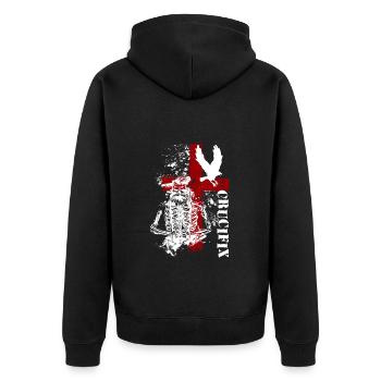 Style Skull Cool Polkatrash - Unisex Premium Bio Zip Hoodie - Schwarz - Hinten - Nico (187cm)