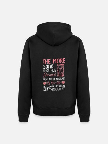 Hourglass Modern Countdown - Unisex Premium Organic Zip Hoodie - black