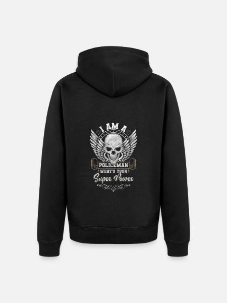 Polizei Beruf Kommisar Handschellen - Unisex Premium Bio Zip Hoodie - Schwarz