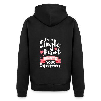 Parents Father Solo - Unisex Premium Organic Zip Hoodie - black - Back - Nico (187cm)