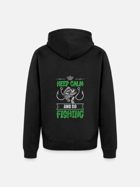 Pêche Perche Bateau Étang - Veste à capuche bio Premium Unisexe - noir