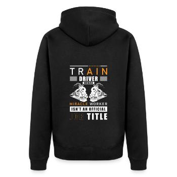Conducteur de train de chemin de fer Train Leading - Veste à capuche bio Premium Unisexe - noir - Dos - Nico (187cm)