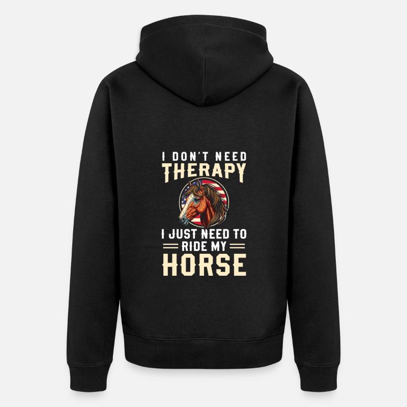 Équitation Équitation Équitation Étalon - Veste à capuche bio Premium Unisexe - noir